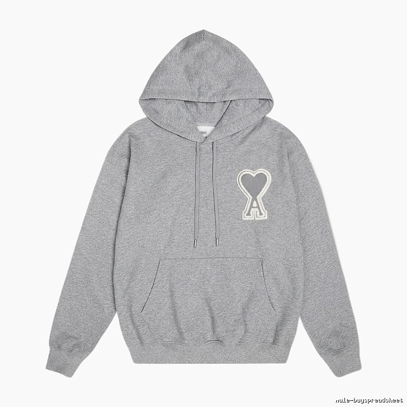 AMI Love Minimalist Style Grey Hoodie