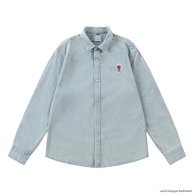 AMI Love Retro Style Denim Shirt