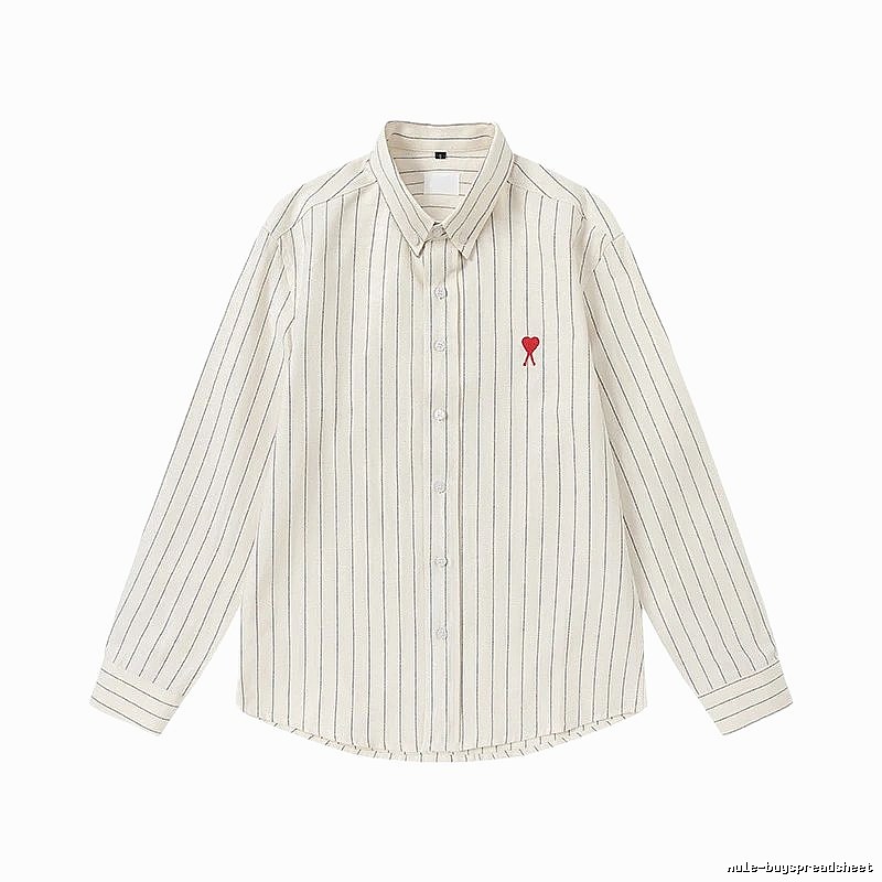 AMI Stripe Minimalist Style White Shirt