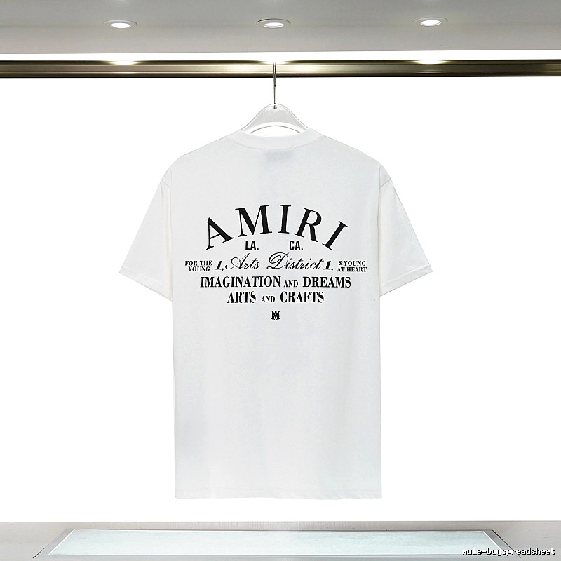 Amiri Casual Graphic T-shirt White Blue Amiri for Comfortable Styling