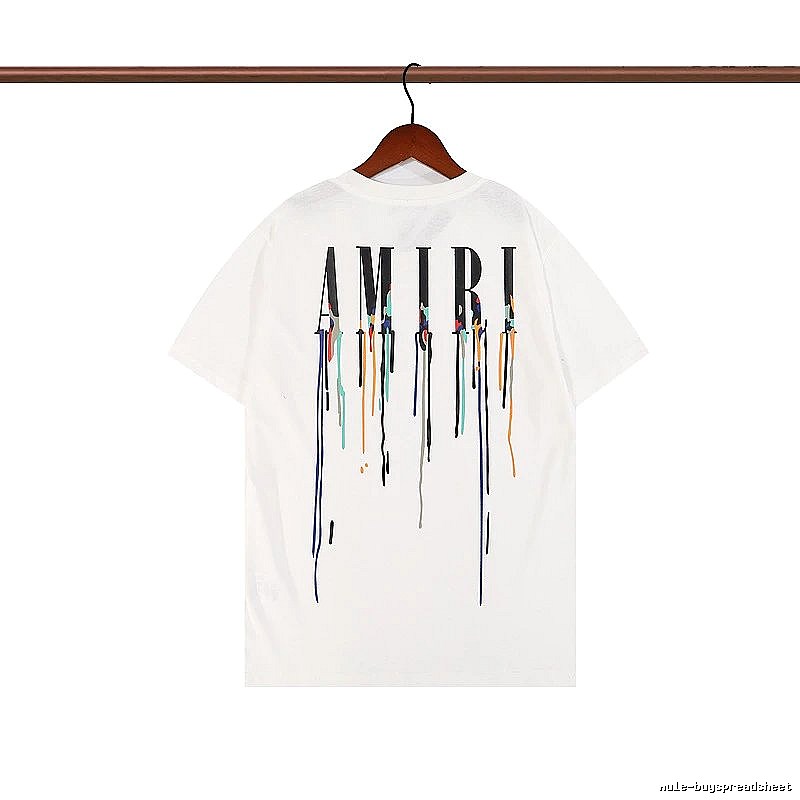 Amiri Patterned Graphic T-shirt White Blue Amiri with Polished Detail