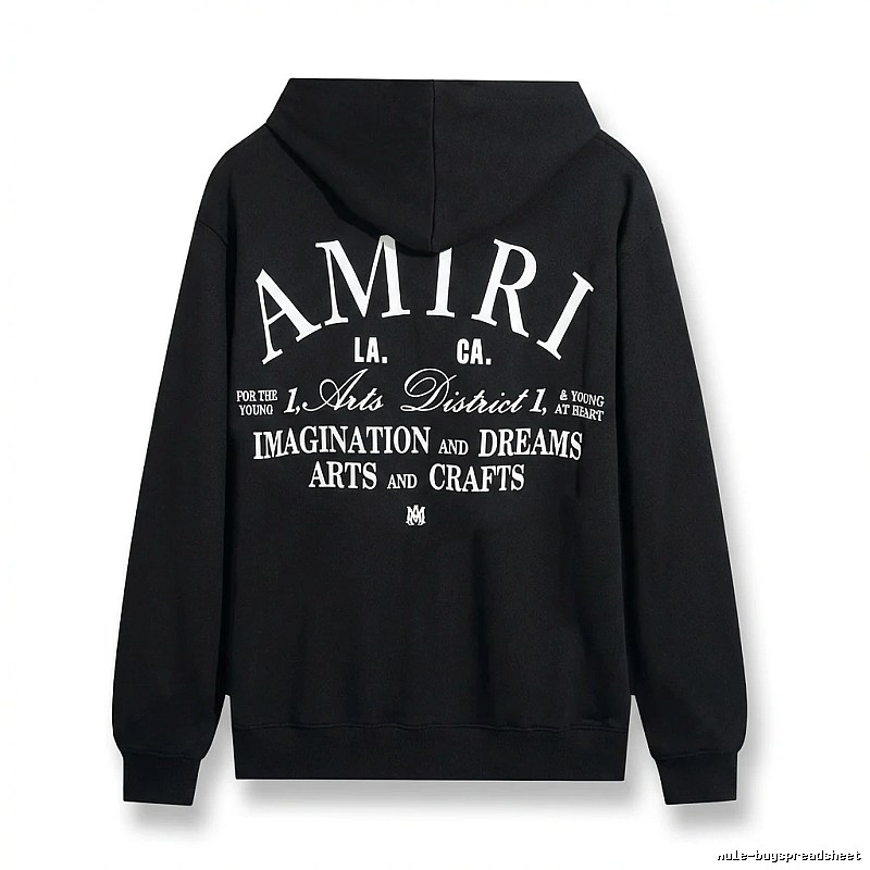 AMIRI printed style black hoodie