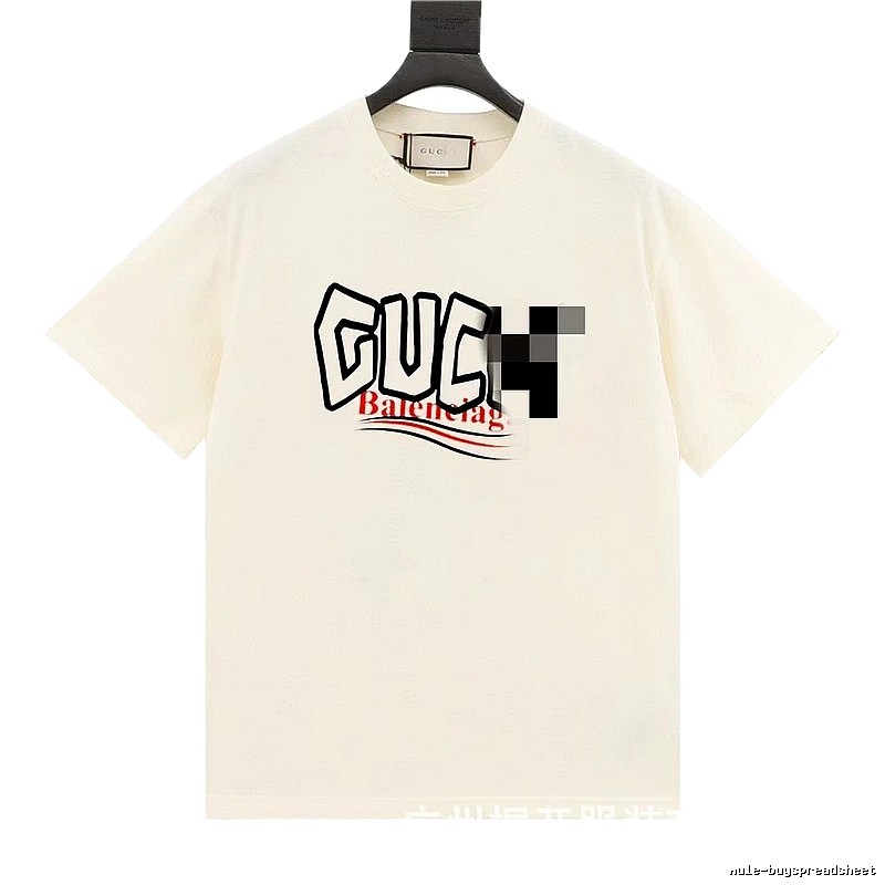 Balenciaga Co-branded Graffiti-style Off-white T-Shirt