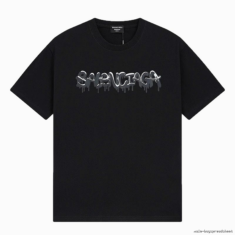 Balenciaga Graffiti Street Style Black Short Sleeve T-shirt