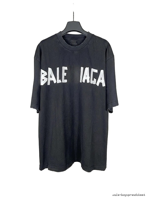 Balenciaga letter-style black T-shirt