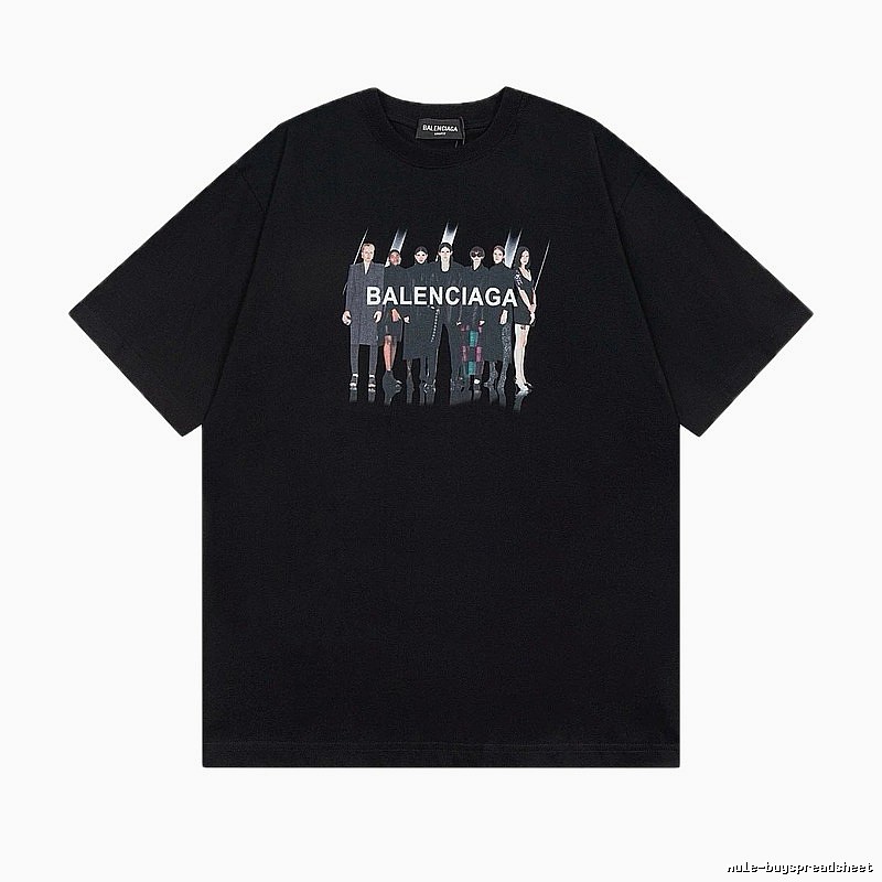 Balenciaga Portrait Print Trendy Black T-Shirt