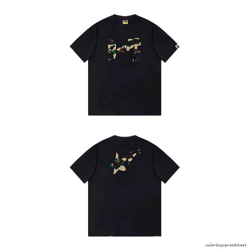 Bape camouflage style black T-shirt