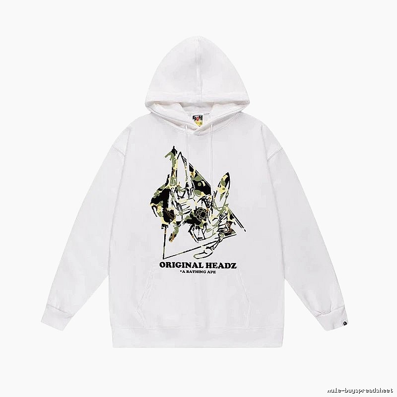 Bape camouflage-style white hoodie