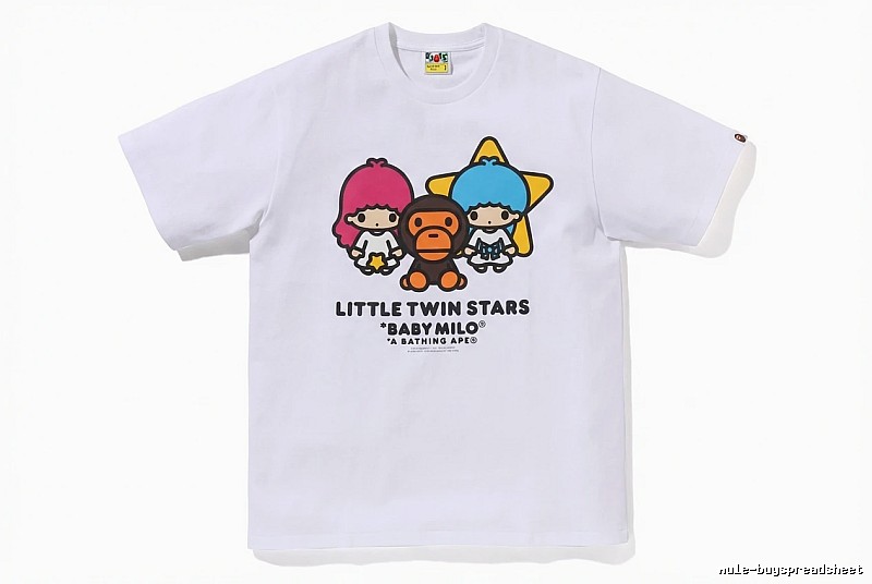 Bape cartoon and childlike white T-shirt
