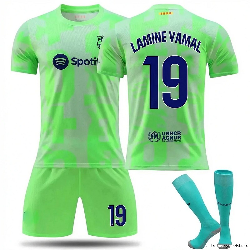 Barcelona No. 19 fluorescent green jersey