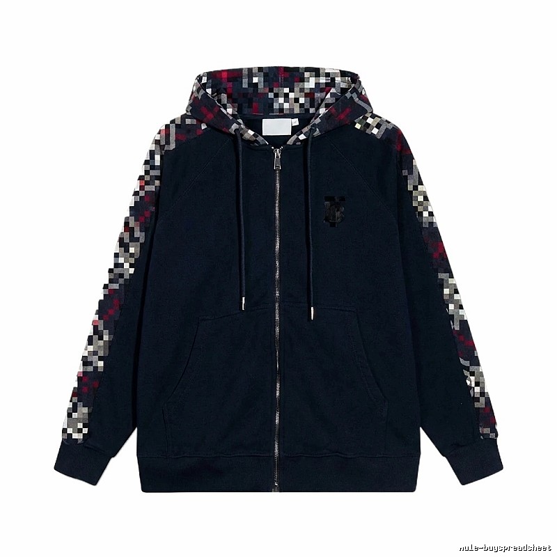 Burberry checkered fashion black coat