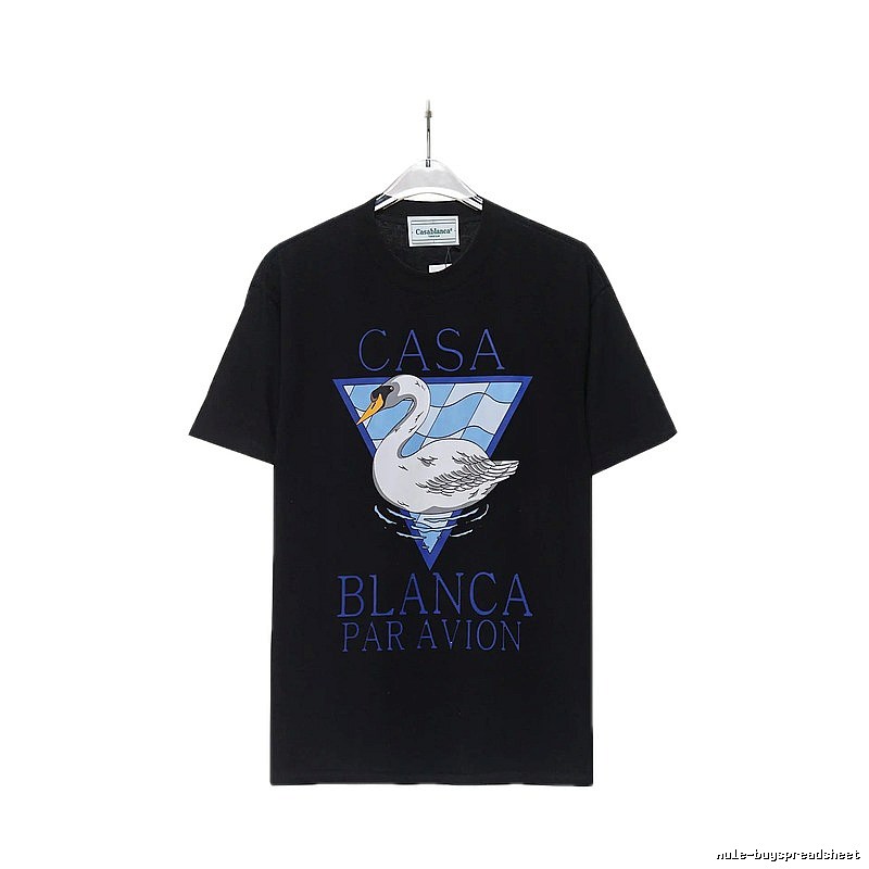 Casablanca black T-shirt with swan print