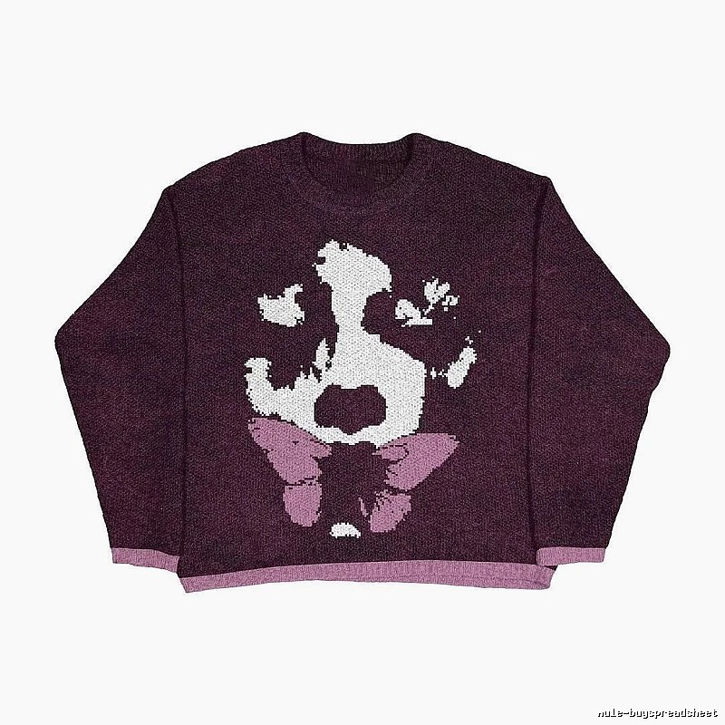 Casual Anime graphic sweater Black Knit Top for Streetwear Looks