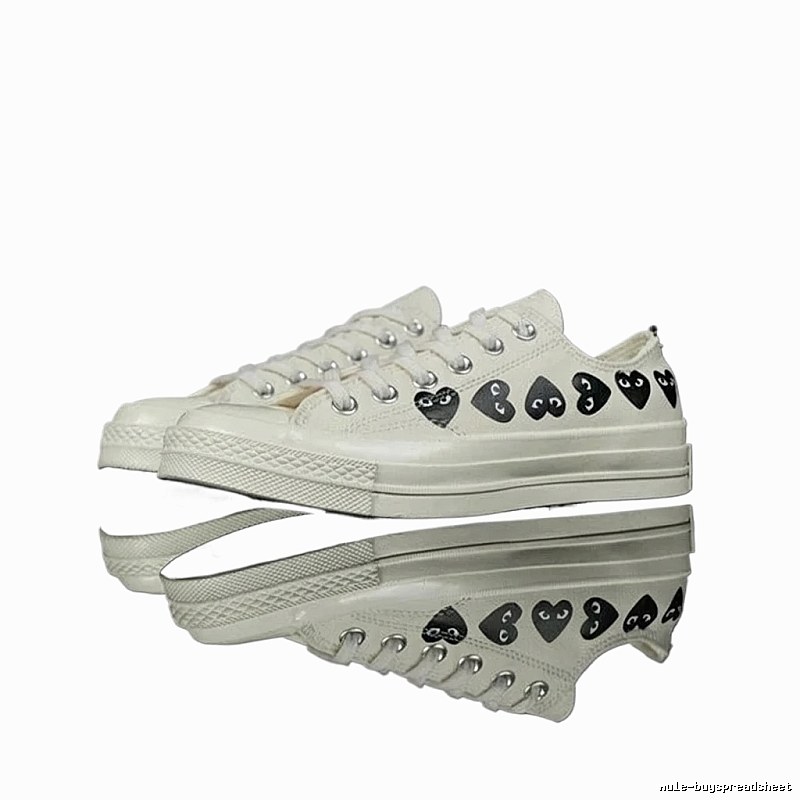 CDG Love Minimalist Style White Shoes