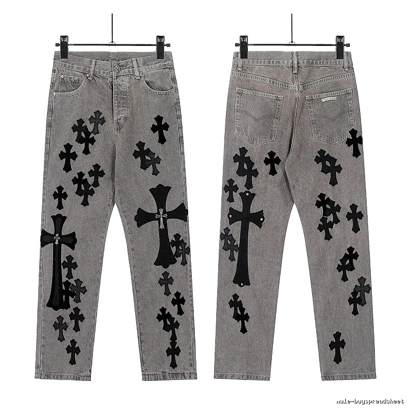 Chrome Hearts Compact Graphic jeans Light Denim Jeans for Smart Casual Looks