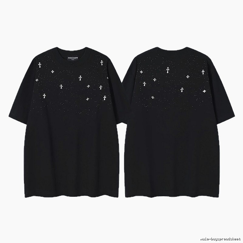 Chrome Hearts Cross Embroidered Street Style Black Short-sleeve T-shirt