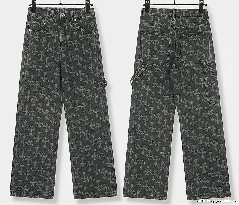 Chrome Hearts cross print black jeans