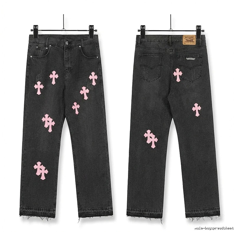 Chrome Hearts Cross Trendy and Cool Style Black Pants