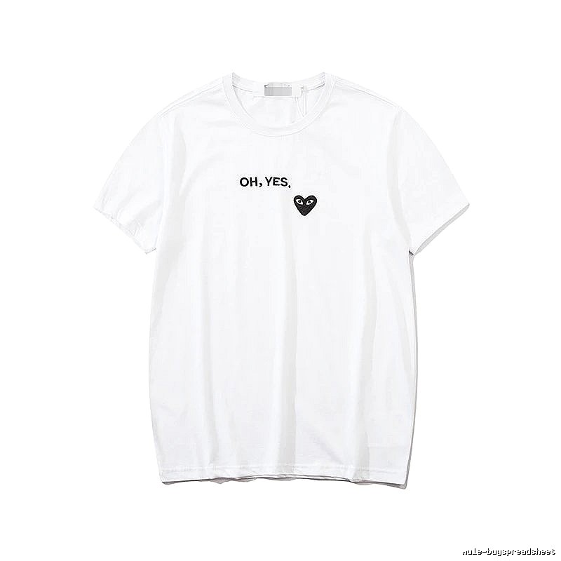 Comme des Garcons PLAY 2021-87 White Style 2187 Heart Logo T-Shirt Statement Graphic