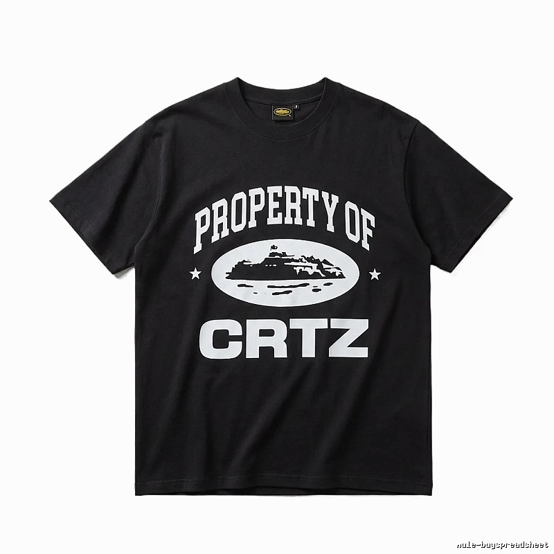 Corteiz black and white minimalist style T-shirt