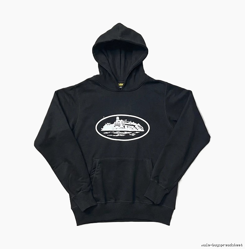 Corteiz nautical style black hoodie