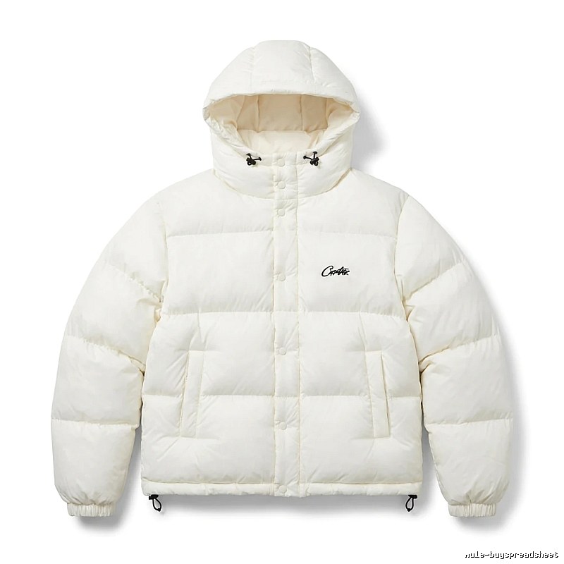 Corteiz trendy brand simple style white cotton-padded coat