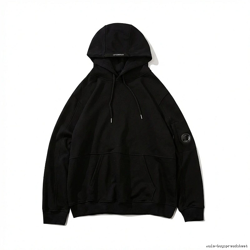 C.P. COMPANY minimalist style black hoodie