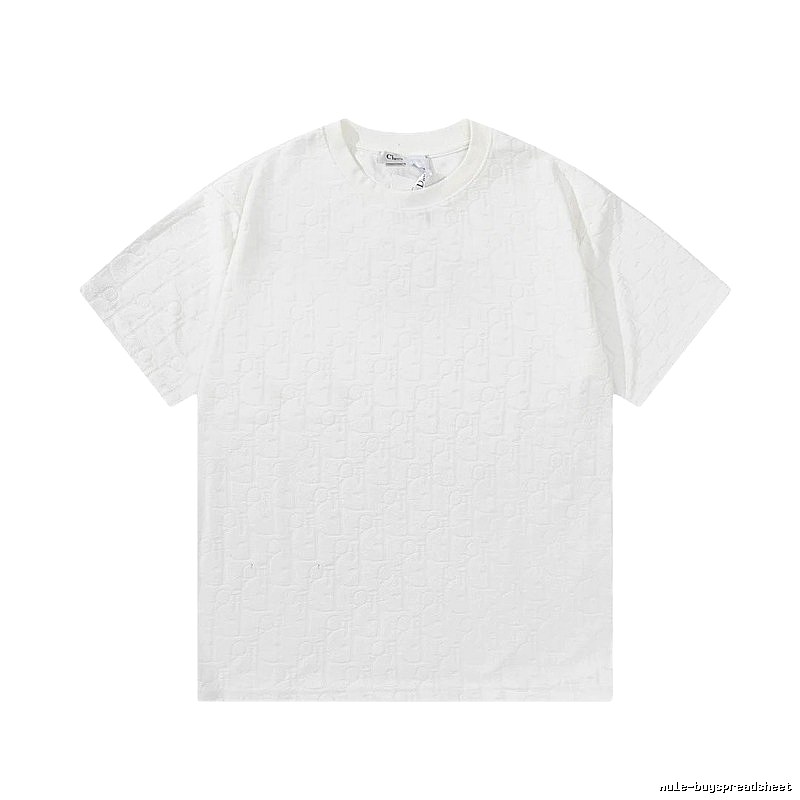 Dior All-over Monogram Print Light Luxury Style White T-Shirt