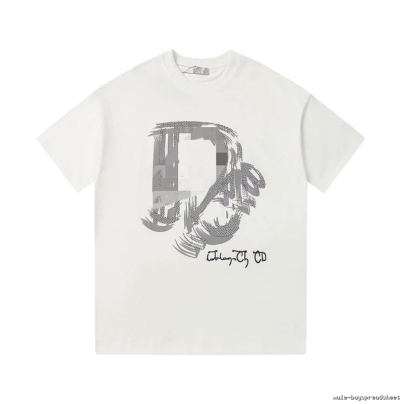 Dior Graffiti Collection Trendy & Cool Style White Short-sleeve T-shirt