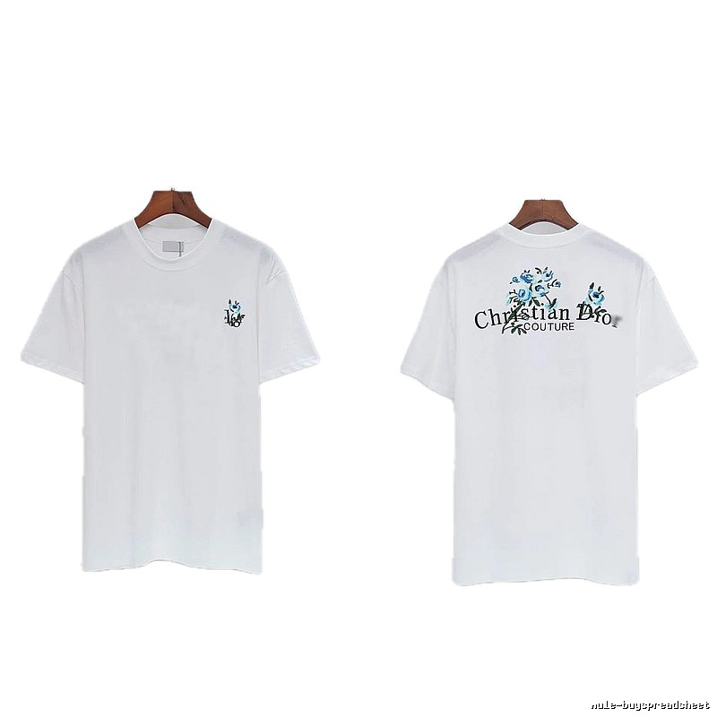 Dior Haute Couture Embroidered Floral-style White T-shirt