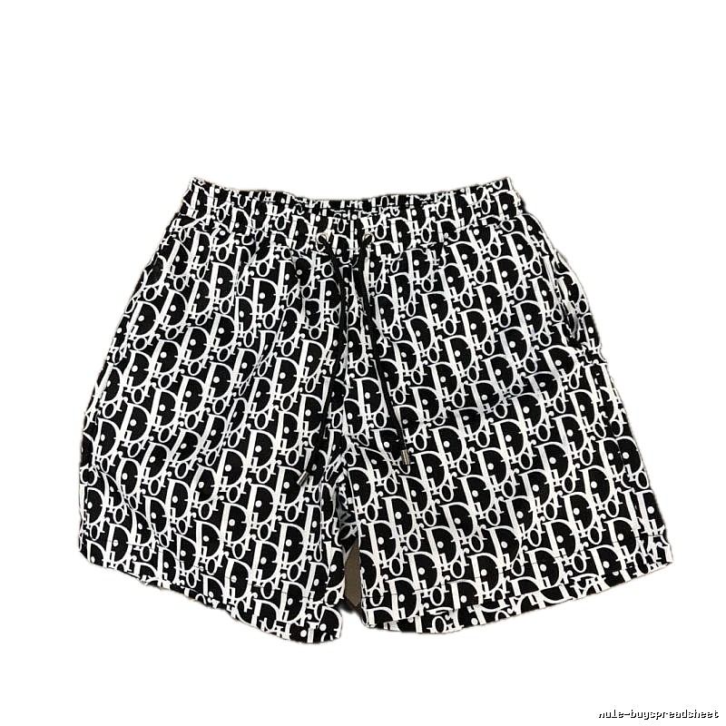 Dior Trendy All-over Monogram Print Black and White Casual Shorts