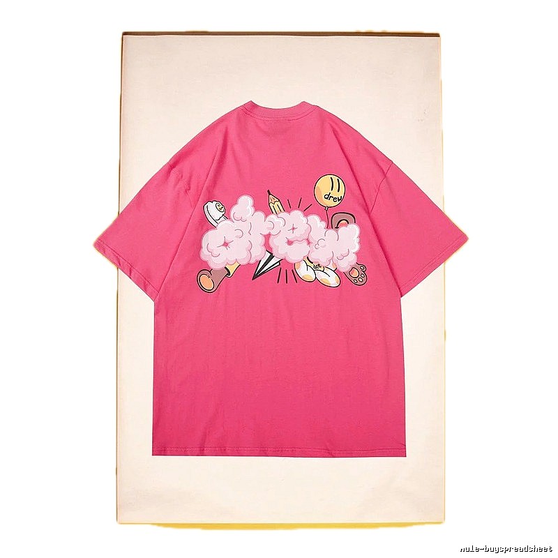 DREW Cloud Print Street Style Pink T-Shirt