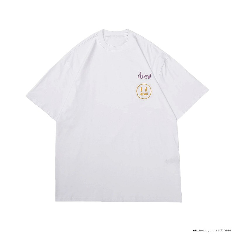 DREW Smiley Embroidered Street Style White T-Shirt