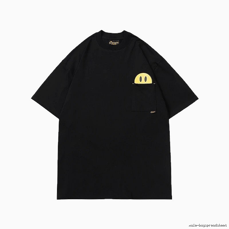 DREW Smiley Pocket Street Style Black T-Shirt