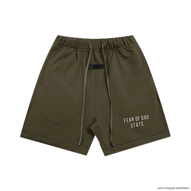 ESSENTIALS Sporty Military Green Shorts