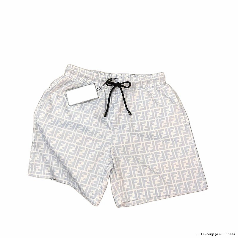 Fendi FF Monogram Casual Style Light Blue Shorts