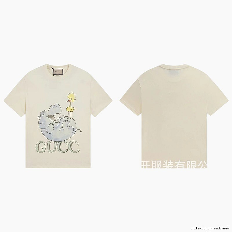 Gucci Cartoon Hippo Casual Off-white T-shirt