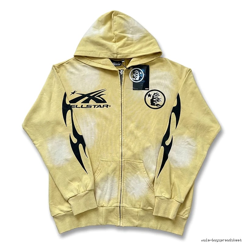 Hellstar Flame Wind Yellow Hoodie