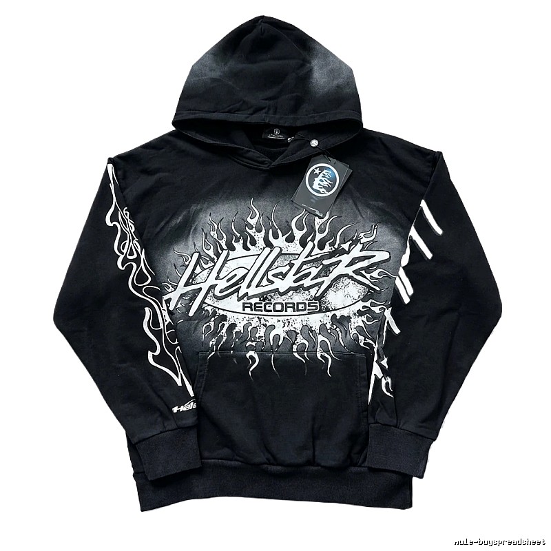 Hellstar Records Flame Wind Black Hoodie