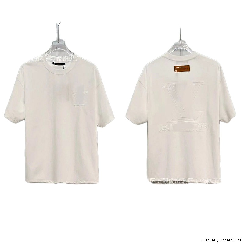 Louis Vuitton Embossed Minimalist Style White Short-sleeve T-shirt