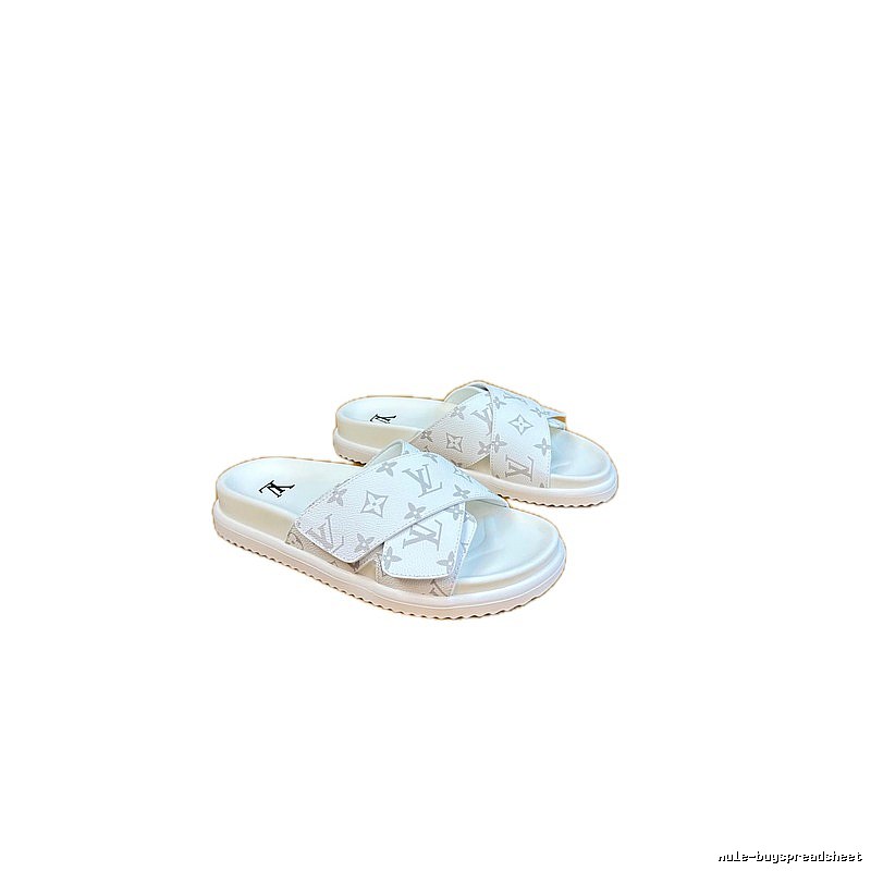 Louis Vuitton Monogram Casual Style White Slides