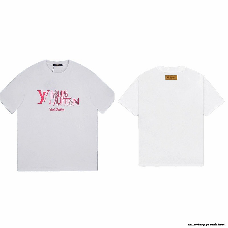 Louis Vuitton Trendy Misaligned Print White T-shirt
