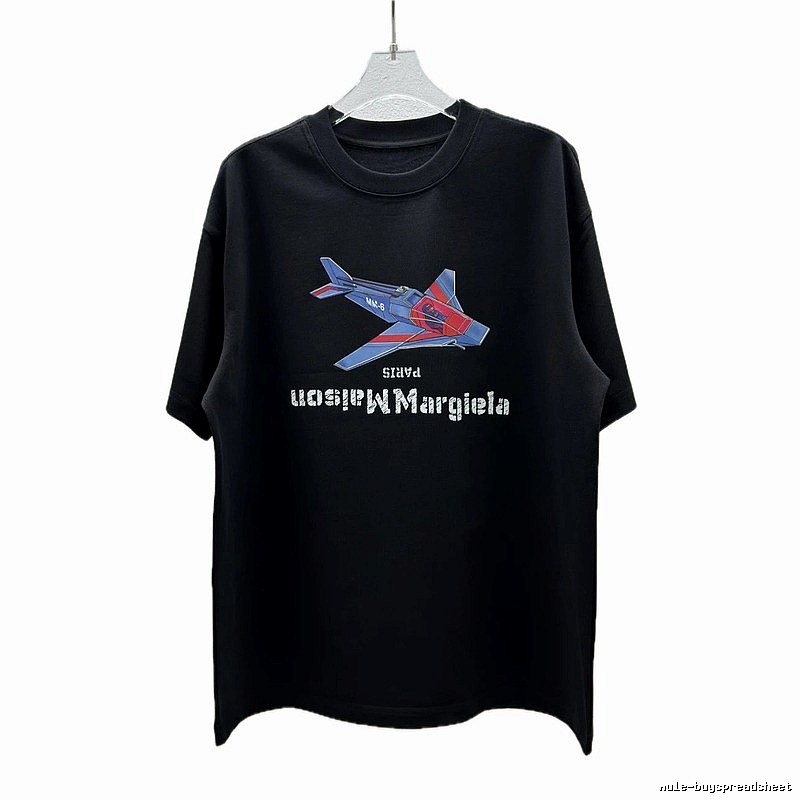 Maison Margiela MM6 Trendy & Cool Black Printed Short-sleeve T-shirt