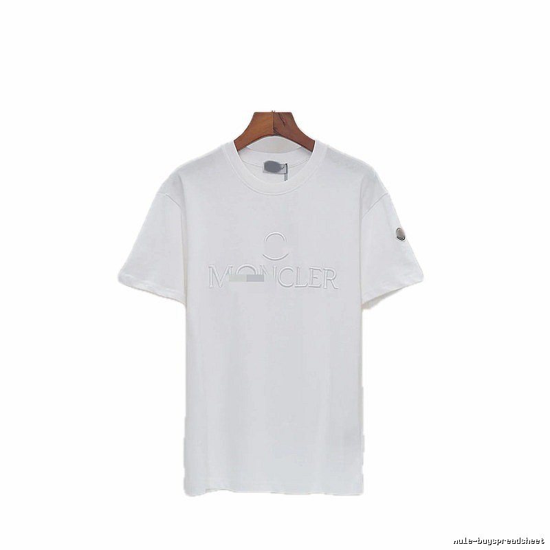 Moncler Embossed Casual Style White Short-sleeve T-shirt