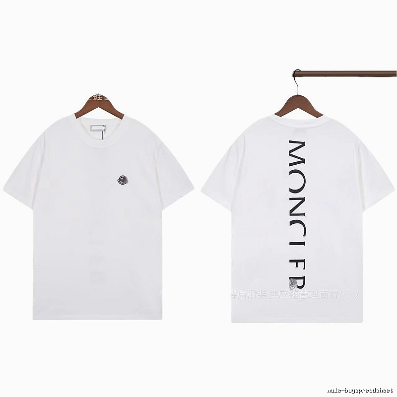 Moncler Letter Print Trendy Style White T-Shirt