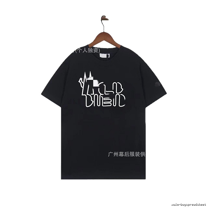 Moncler Neon Print Trendy & Cool Black T-Shirt