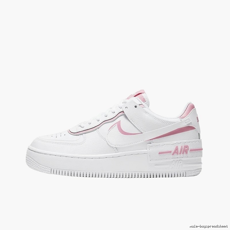 Nike Air Force 1 white and pink sports shoes