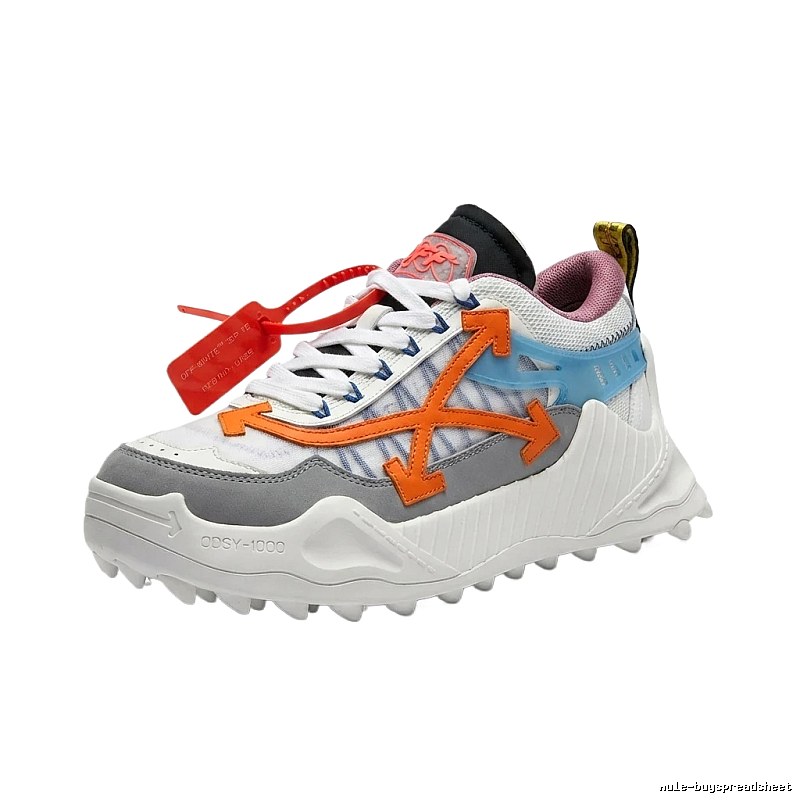 Off-White casual style gray-white-orange sports shoes