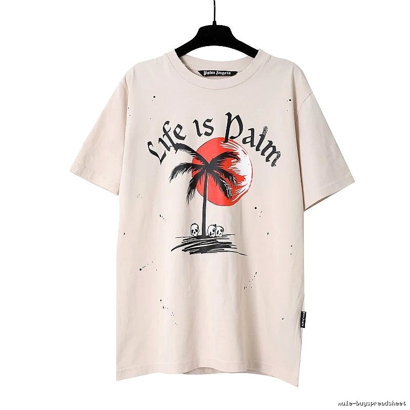 Palm Angels Summer Logo T-shirt White Palm Tree with Clean Finish