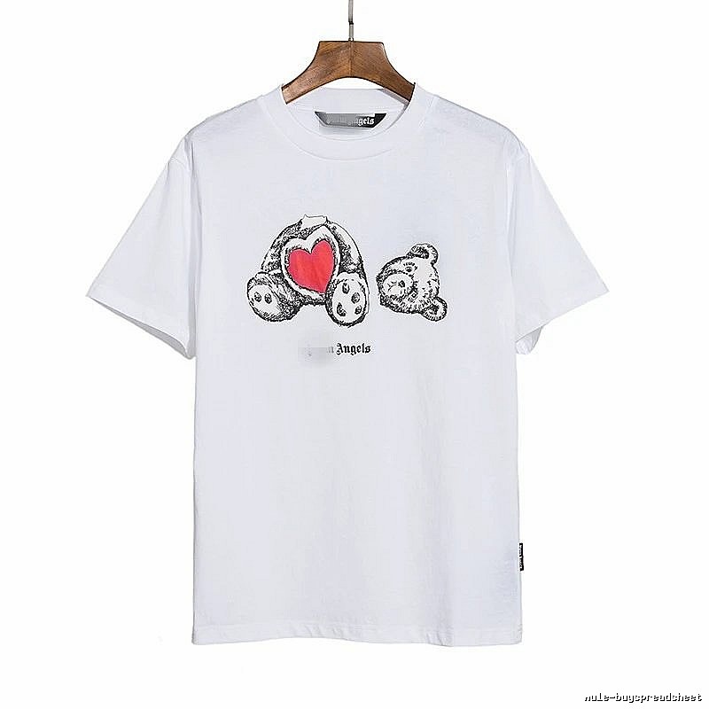 Palm Angels Urban Bear graphic T-shirt White Colorful Bear with Statement Pattern